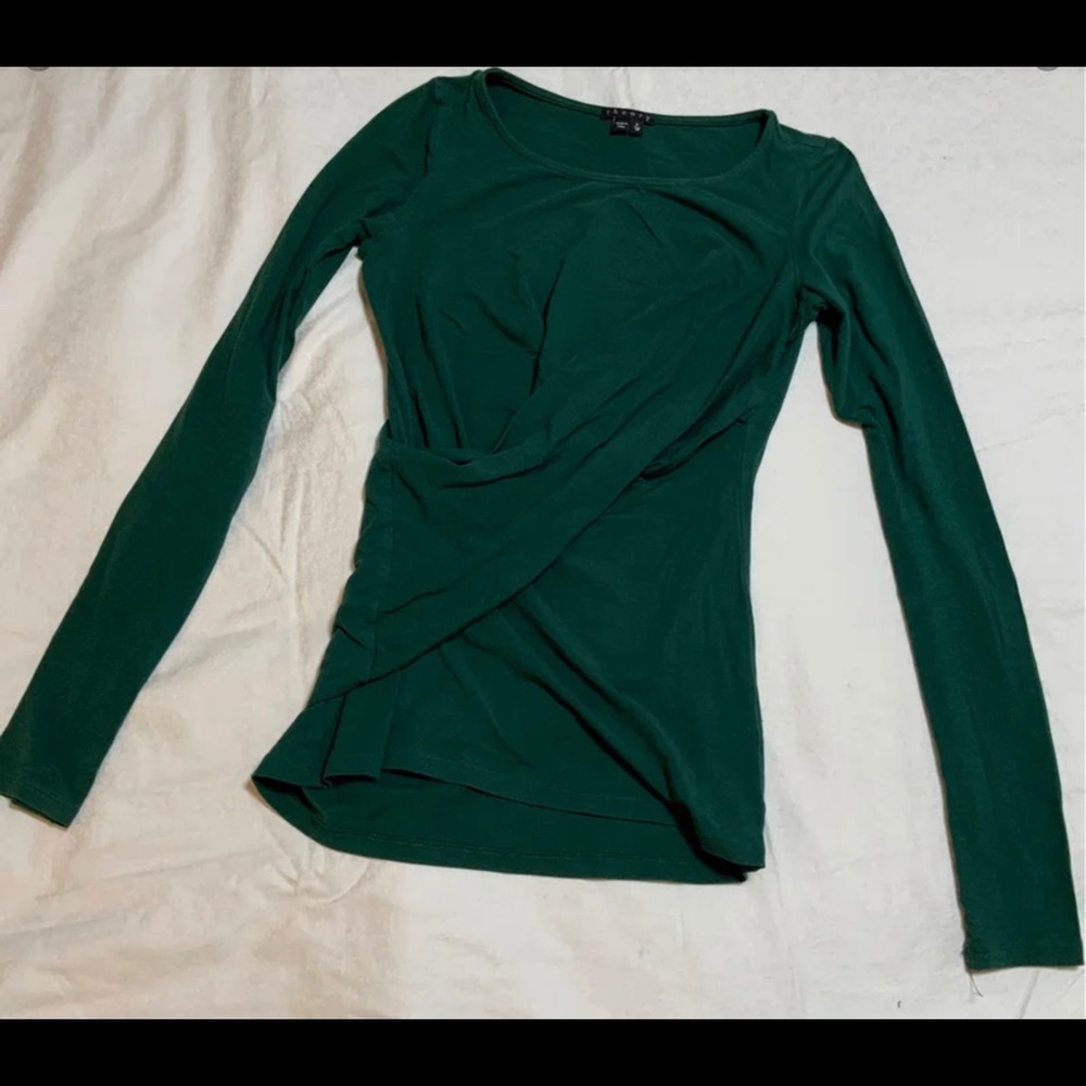 Theory size S green wrap top